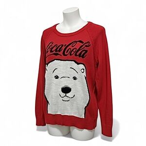 Vintage Coca cola polar bear sweater holiday red classic americana